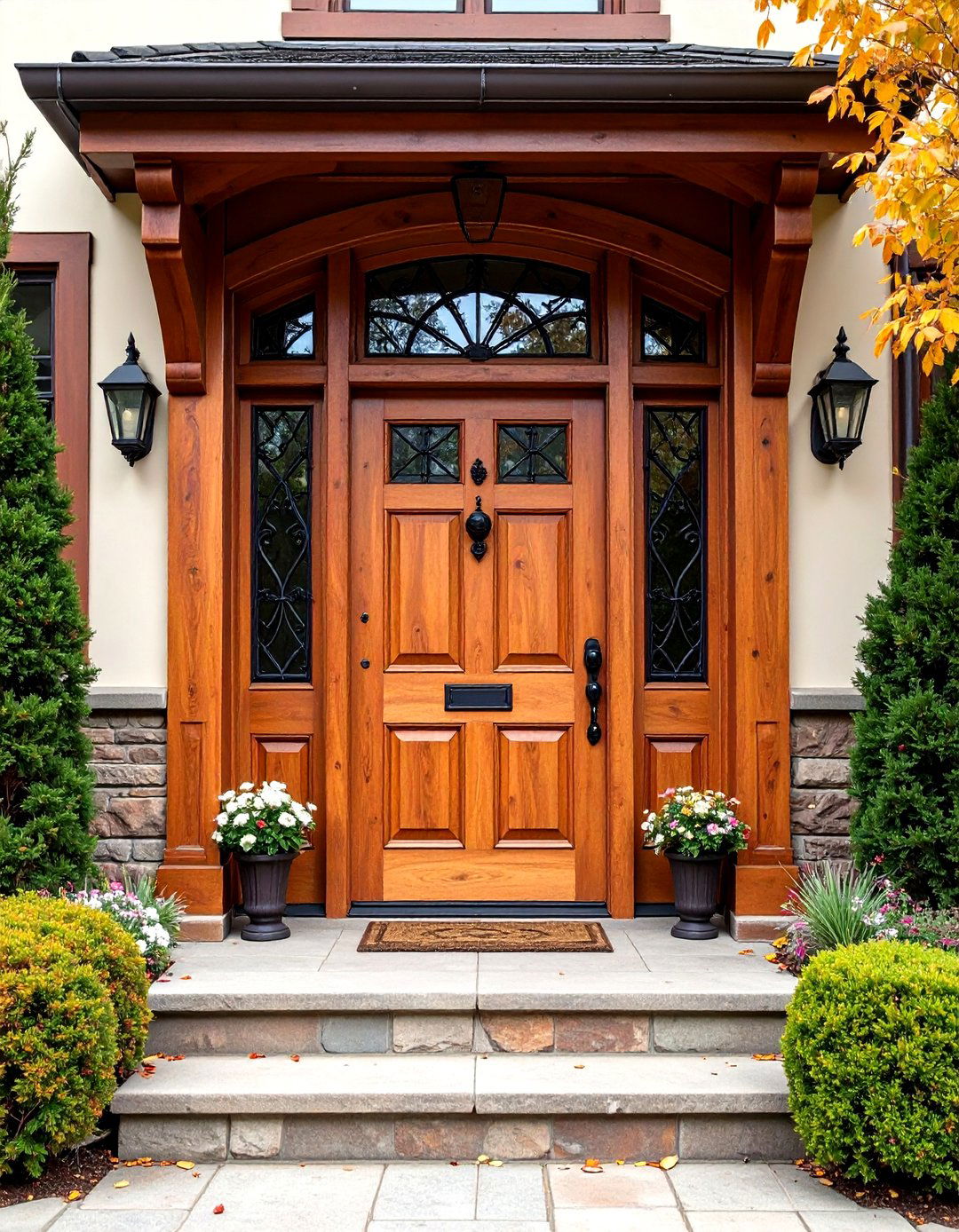 Rustic Alder Front Door with Iron Speakeasy - 24 Rustic Front Door Ideas