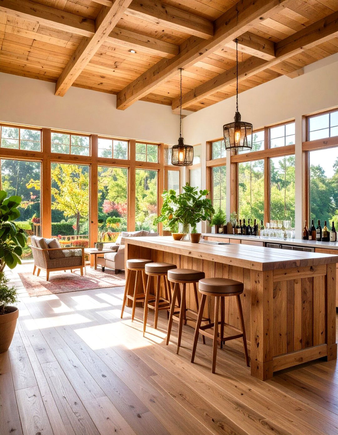 Rustic Bar and Entertainment Sunroom - 24 Rustic Sunroom Ideas