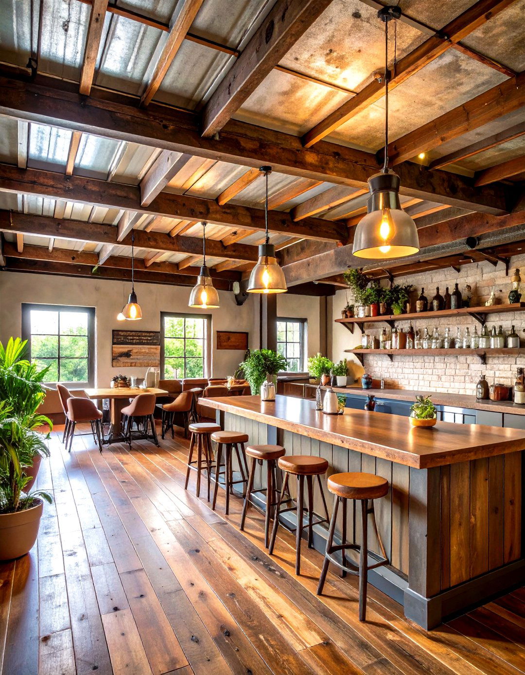 Rustic Barn Metal Character - 24 Basement Drop Ceiling Ideas