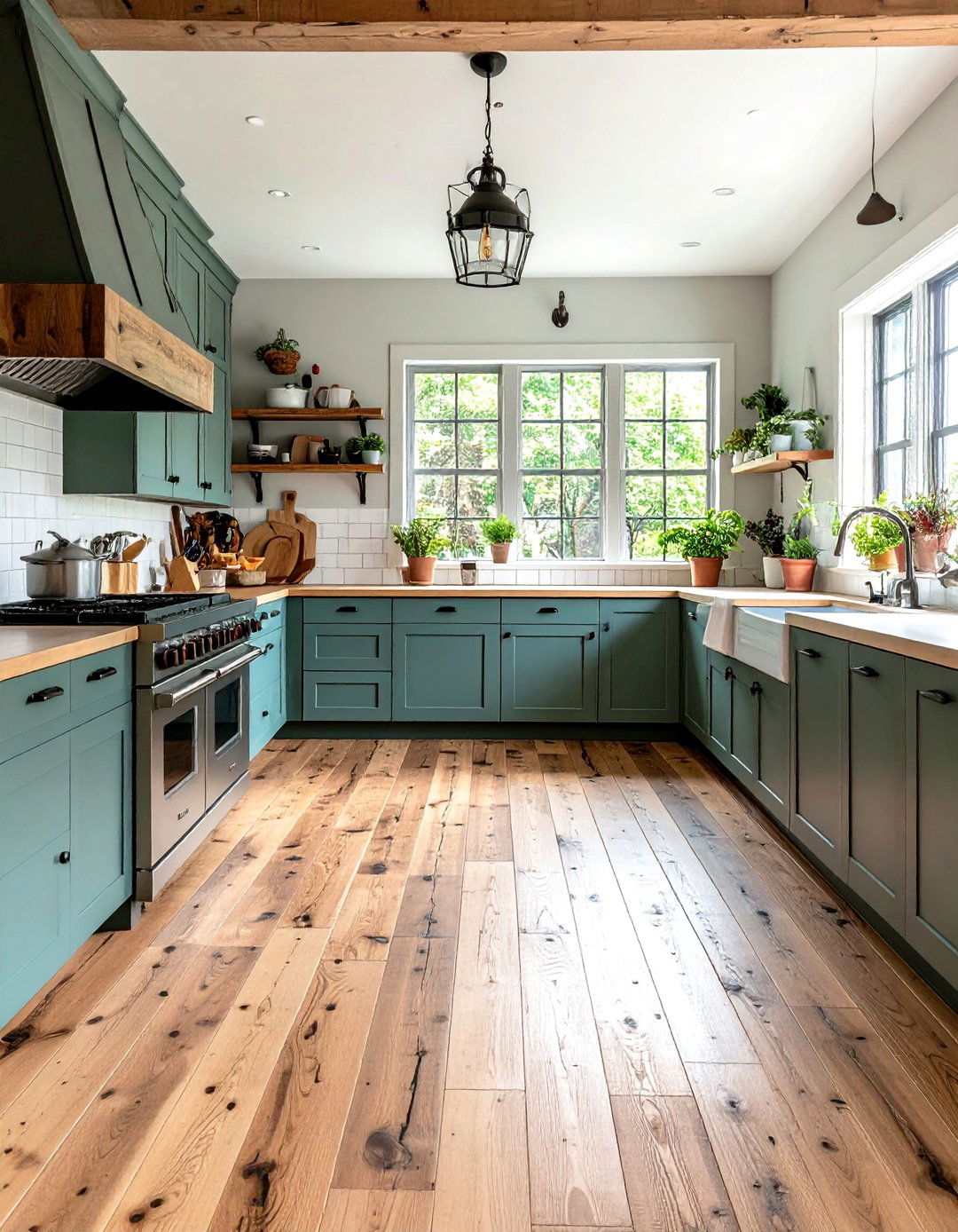Rustic Barn Wood Linoleum Kitchen Floors - 24 Linoleum Kitchen Flooring Ideas