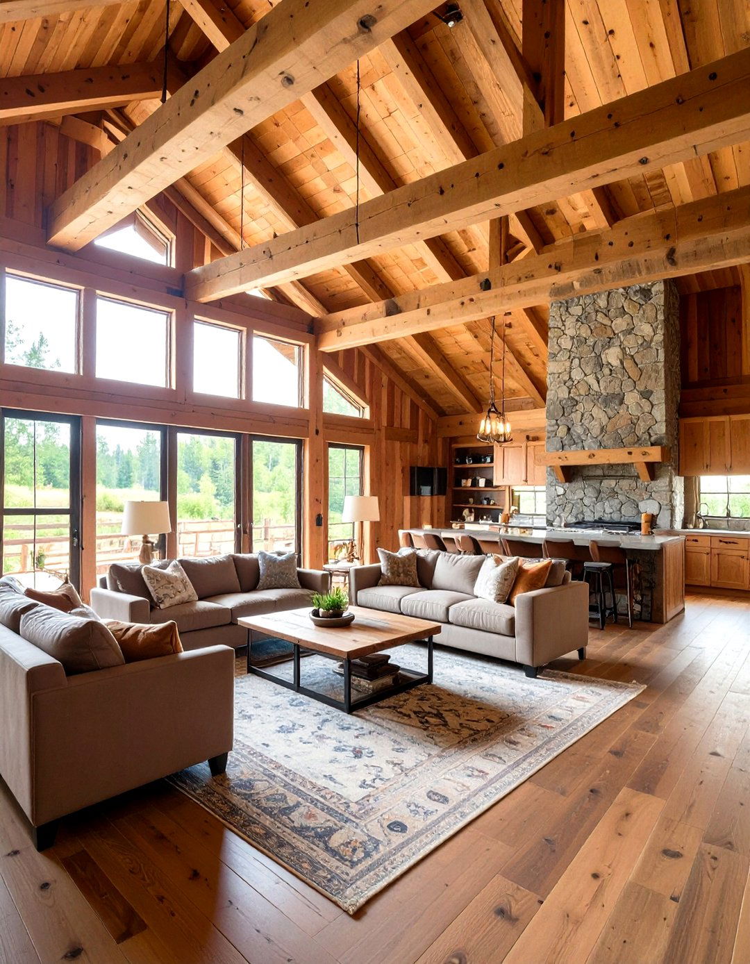 Rustic Barndominium Pole Barn Living - 24 Pole Barn Interior Ideas