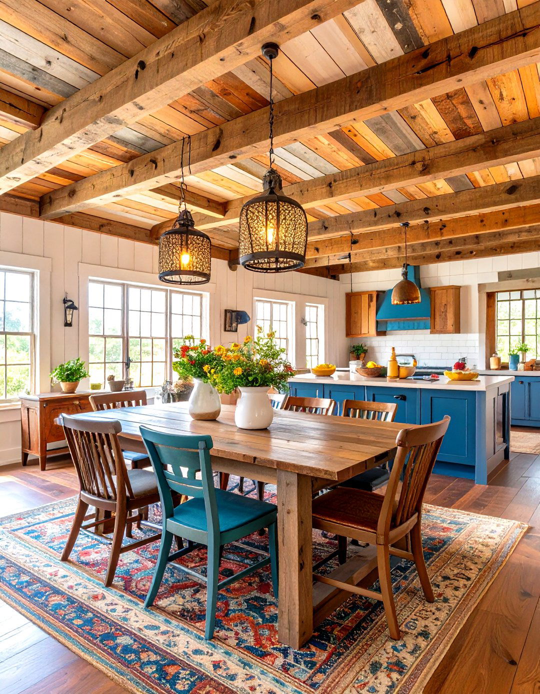 Rustic Barnwood Character Dining Room - 24 Shiplap Ceiling Ideas