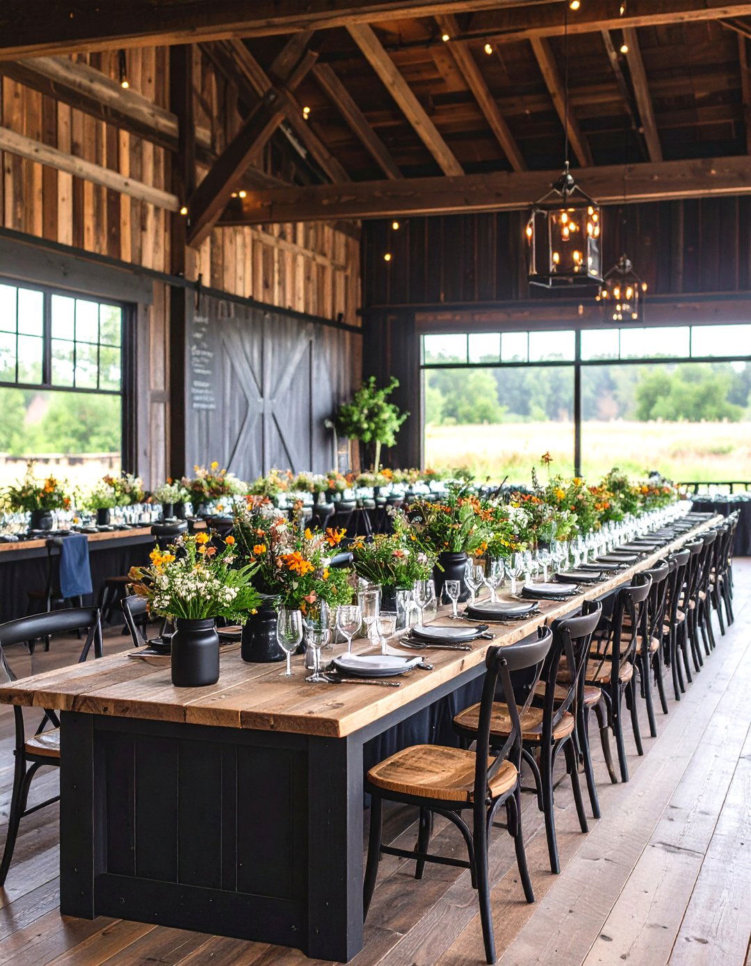 Rustic Black Barn Wedding - 24 Black-Themed Wedding Ideas