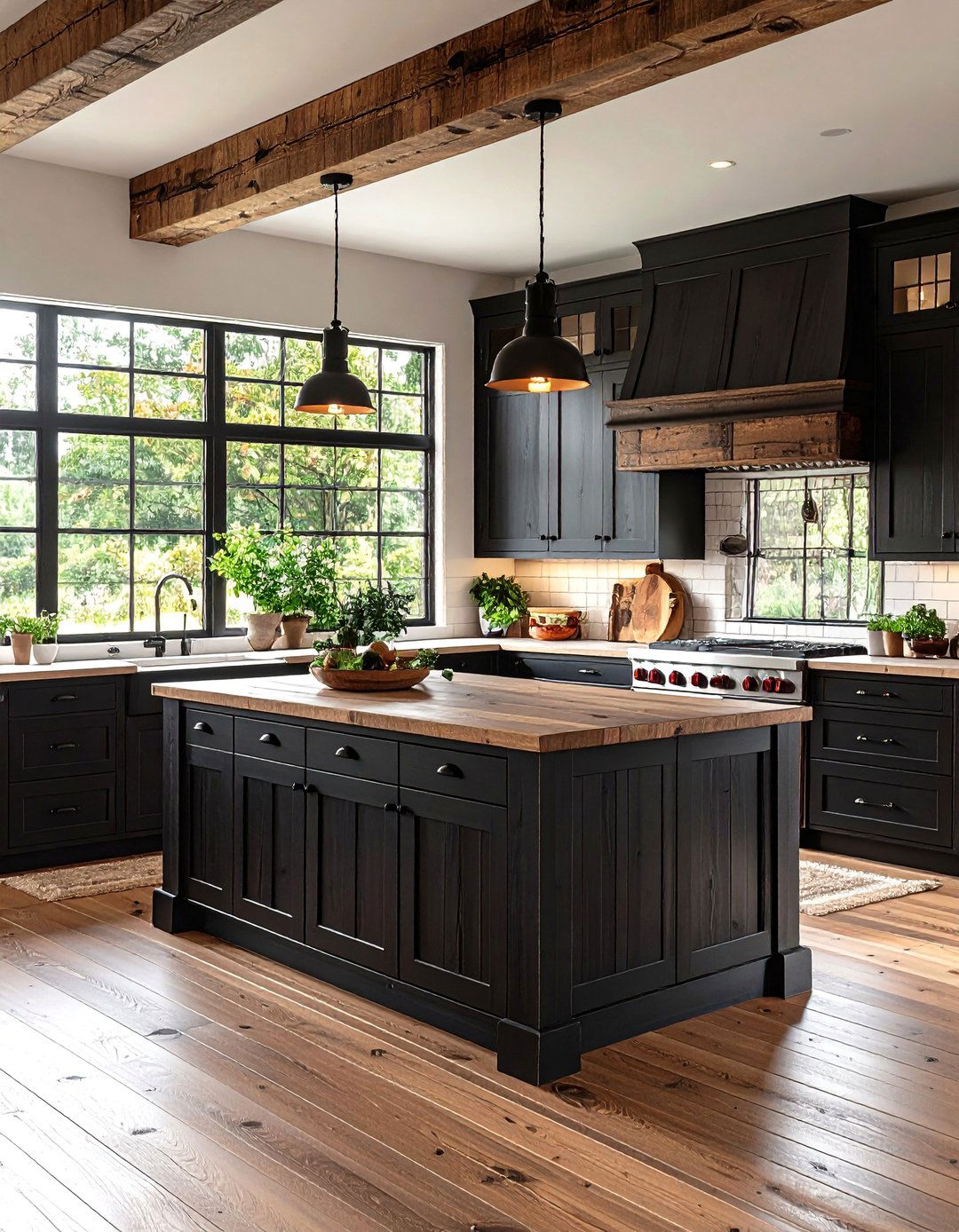 Rustic Black Stained Kitchen Cabinets - 24 Black Kitchen Cabinet Ideas