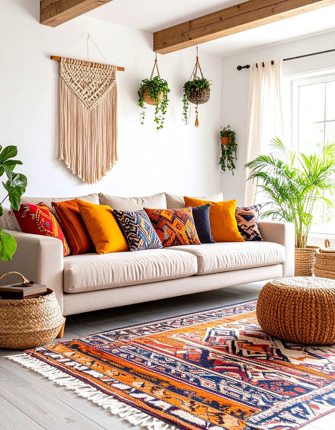 Rustic Bohemian Textile Rich Design - 24 Cabin Living Room Ideas