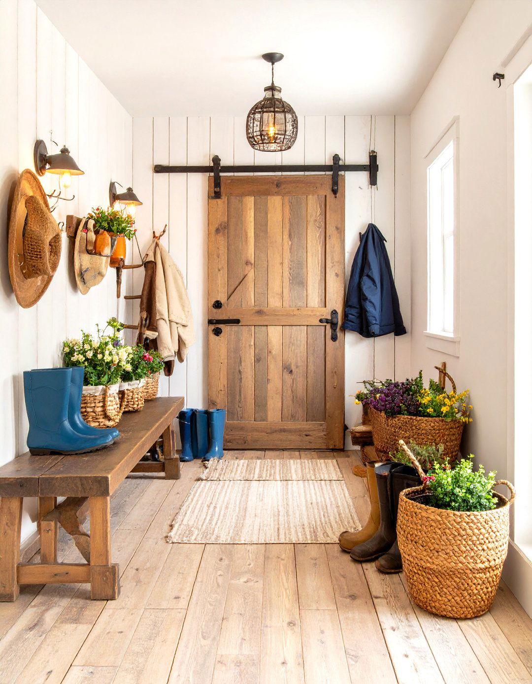 Rustic Boot Room with Reclaimed Materials - 24 Boot Room Ideas