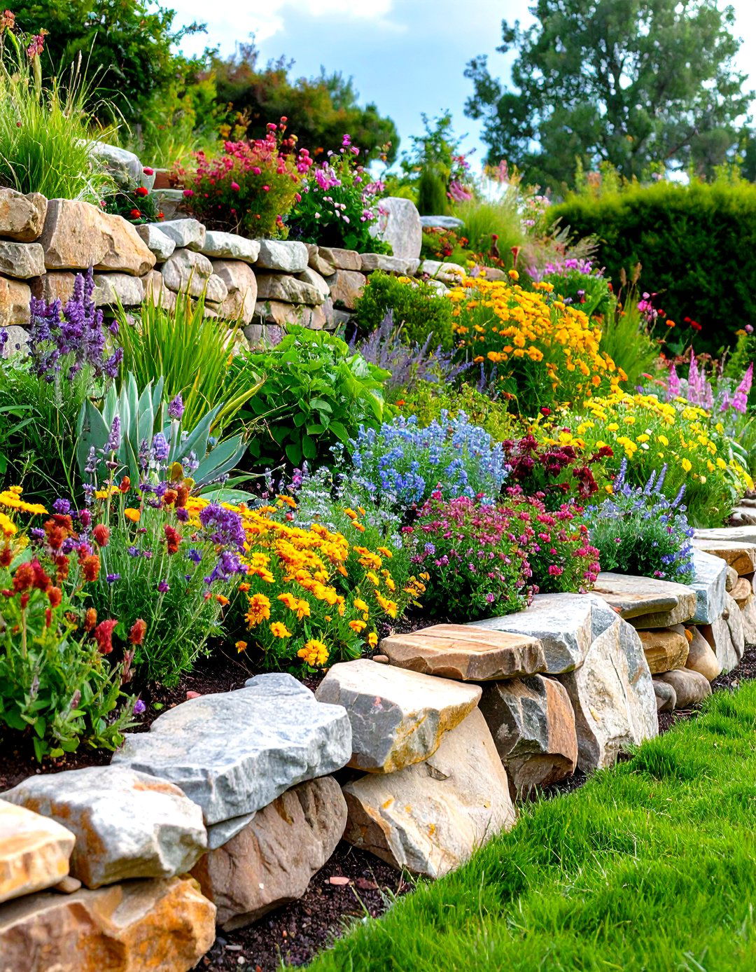 Rustic Boulder Retaining Walls - 24 Hardscape Ideas
