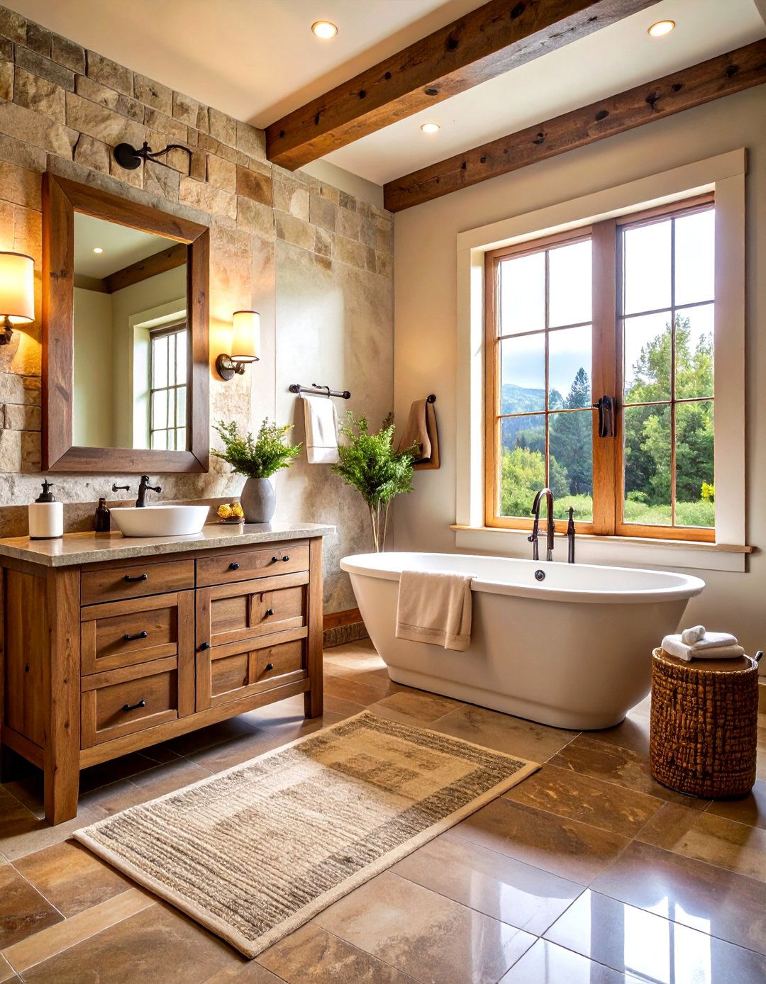 Rustic Brown Granite Bathroom Styles - 24 Brown Granite Bathroom Ideas