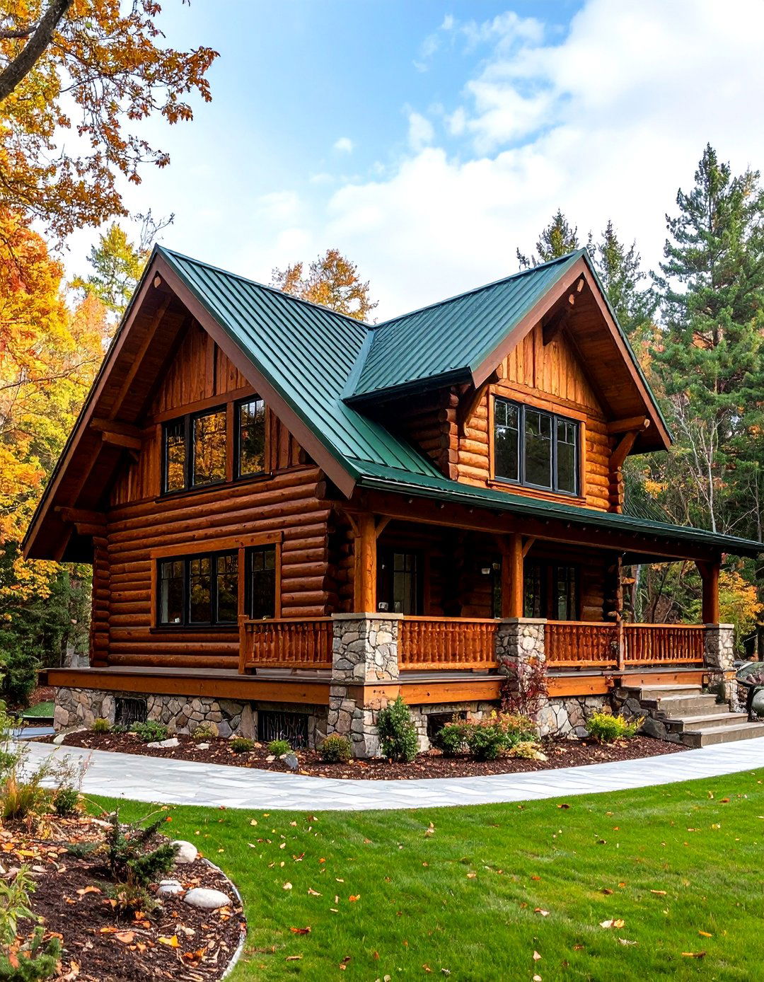 Rustic Brown Log Cabin Style - 24 Dark Brown House Exterior Ideas