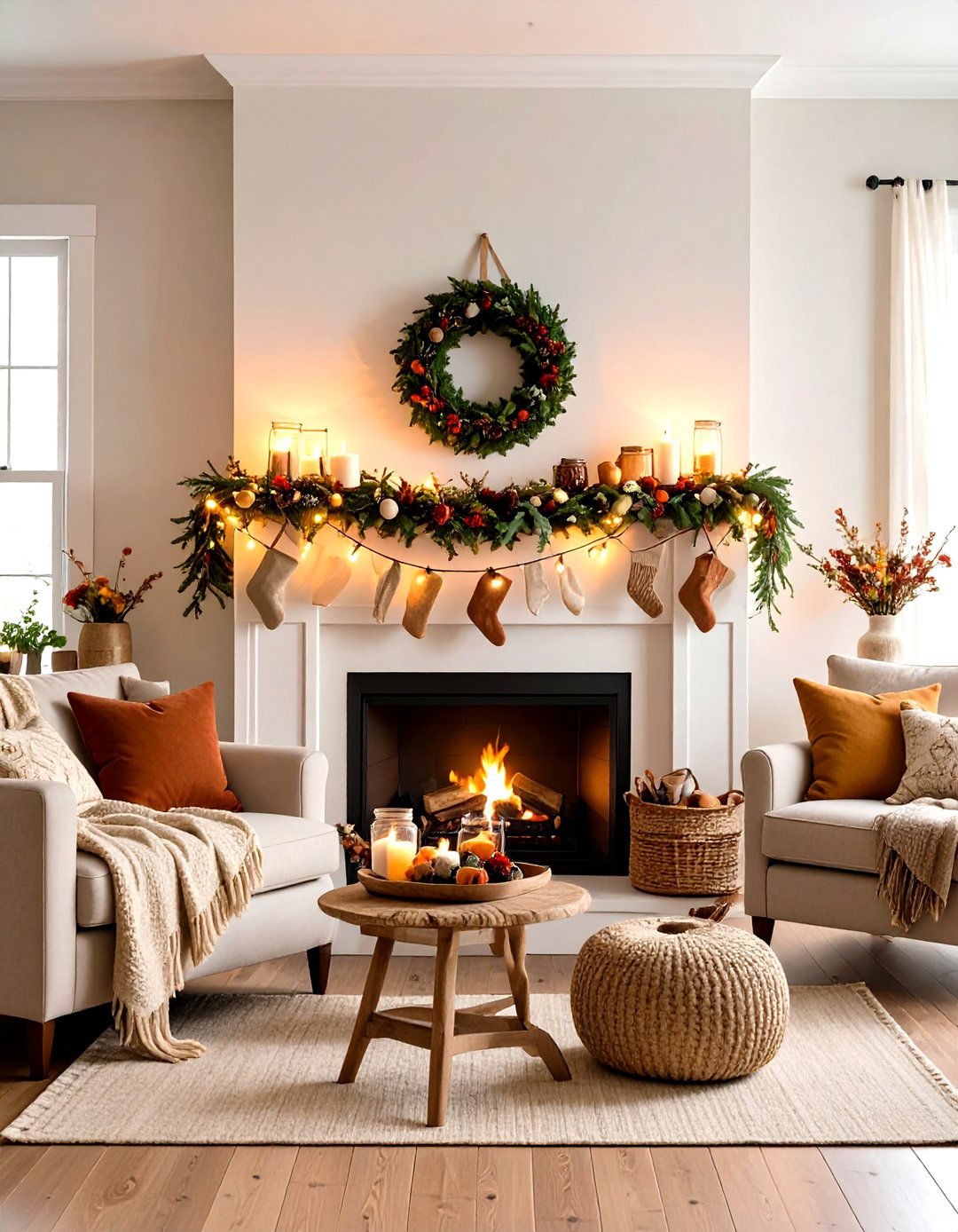 Rustic Burlap and Twig Garland - 24 Mantel Garland Ideas