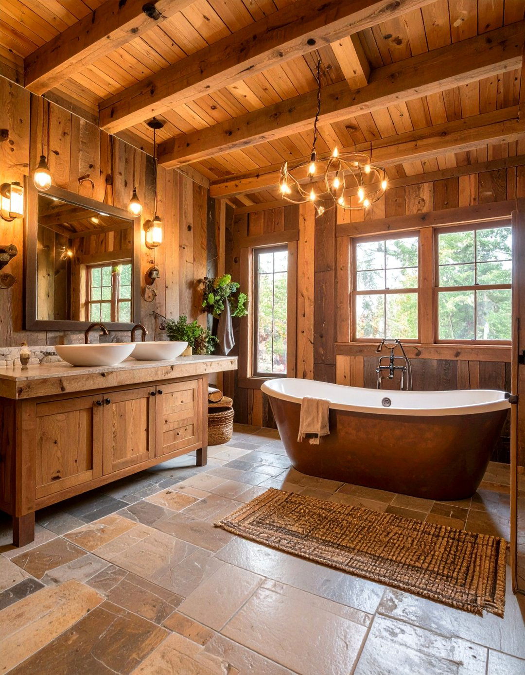 Rustic Cabin Basement Bathroom - 24 Basement Bathroom Ideas