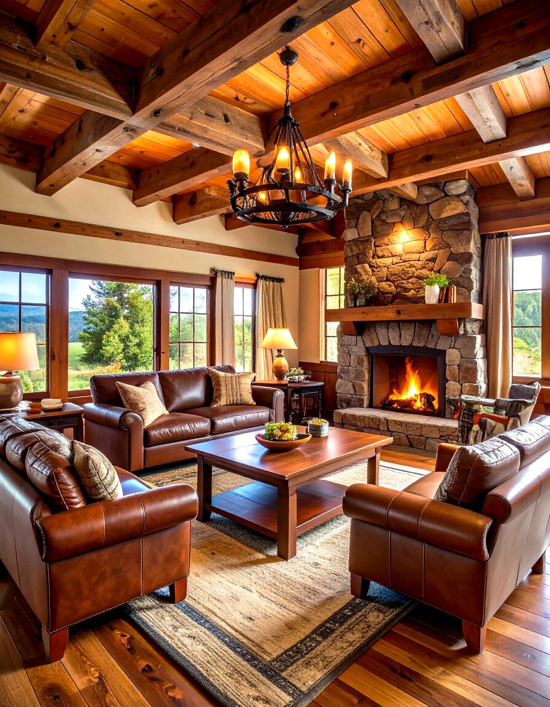 Rustic Cabin Dark Chocolate and Espresso Warmth - 24 Black and Brown Living Room Ideas