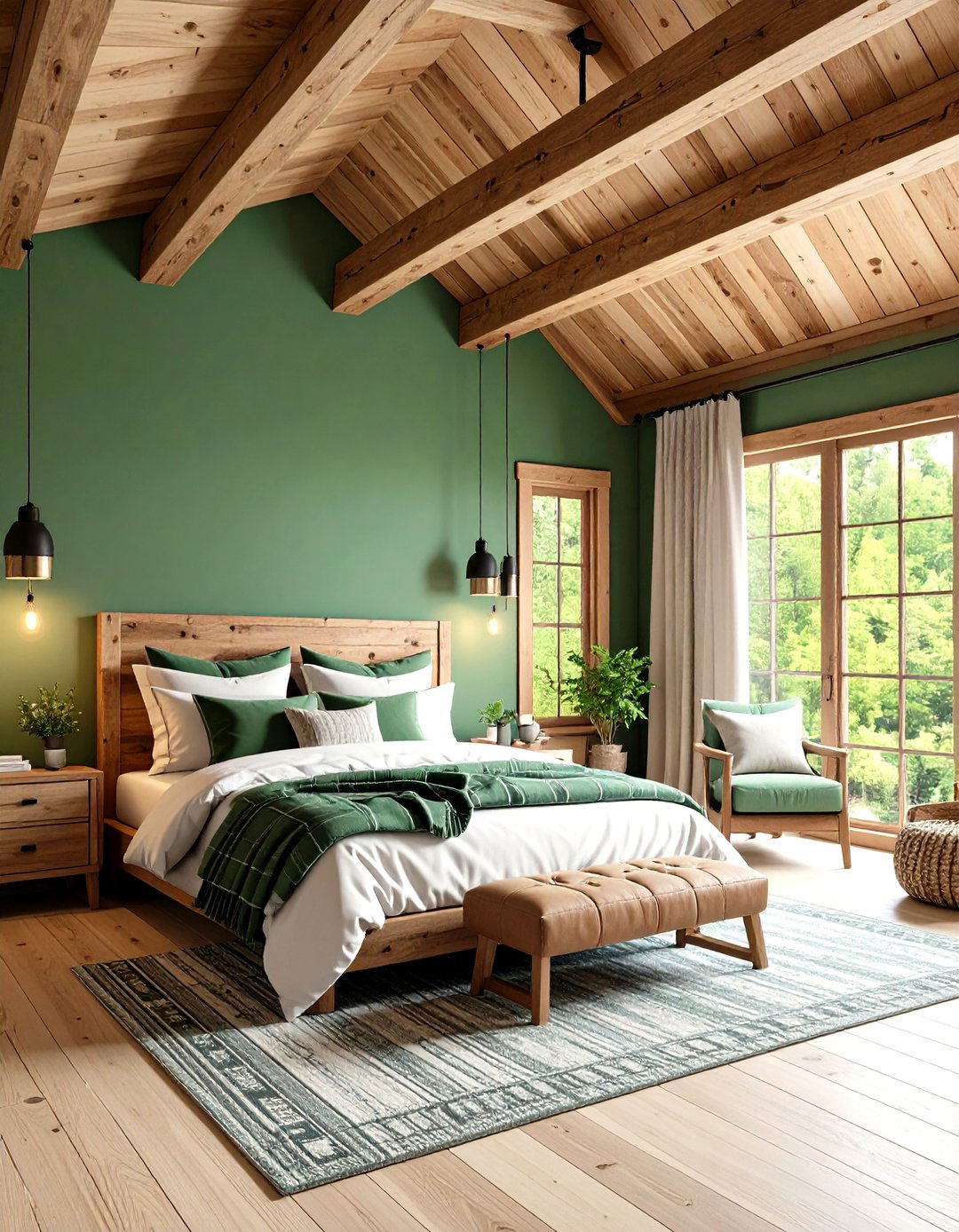 Rustic Cabin Forest Green Bedroom - 24 Forest Green Bedroom Ideas