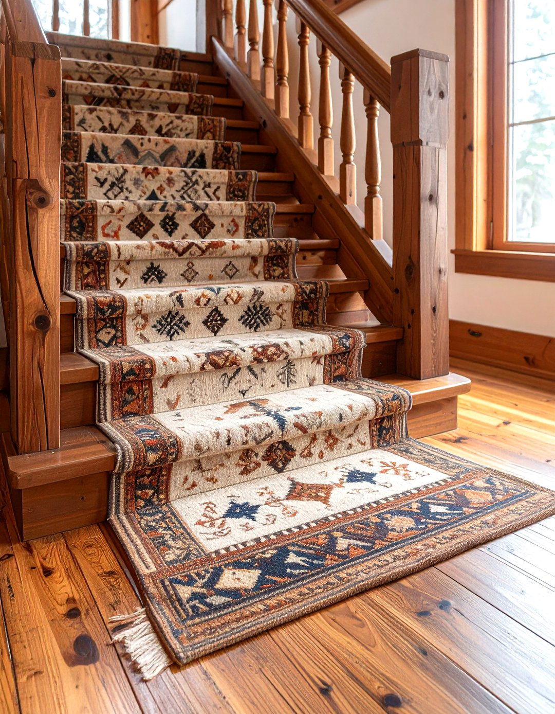 Rustic Cabin Lodge Patterns - 24 Stair Runner Ideas