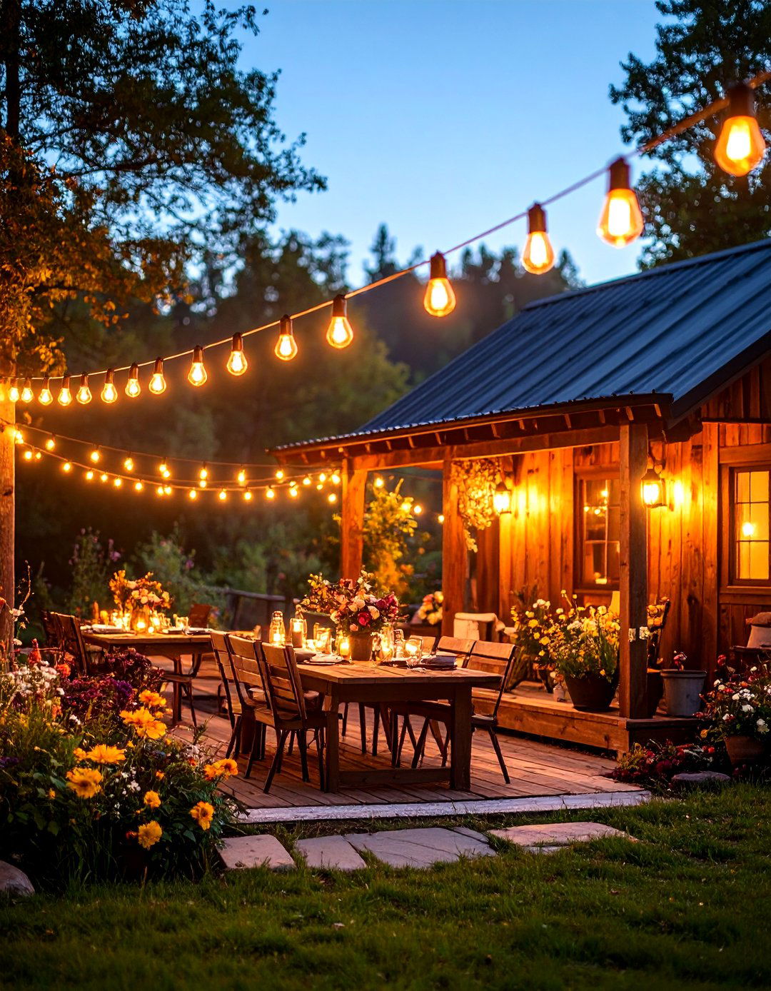 Rustic Cabin Outdoor Lighting - 24 Backyard Lighting Ideas