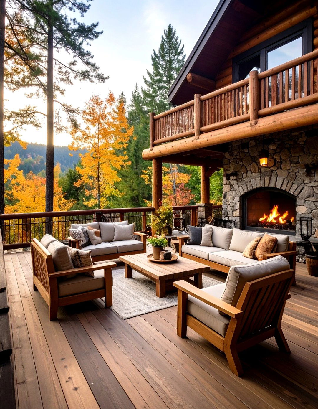 Rustic Cabin Style Deck Retreat - 24 Patio Deck Ideas