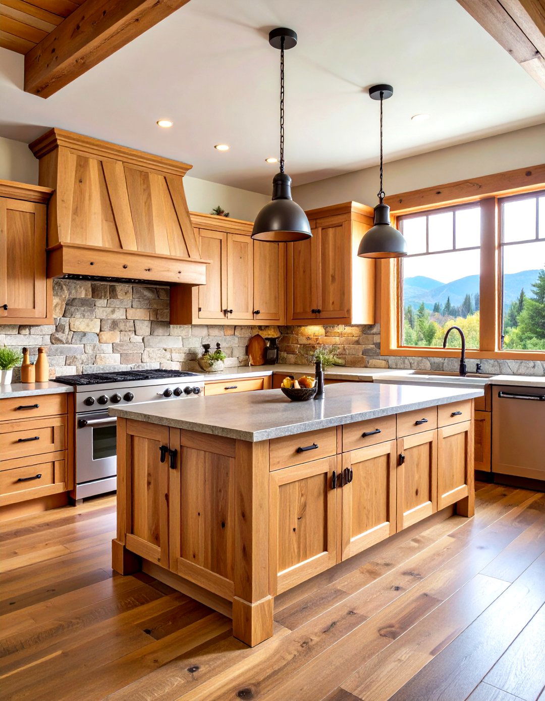 Rustic Cabin Style Kitchen - 24 Kitchens With Light Wood Cabinets
