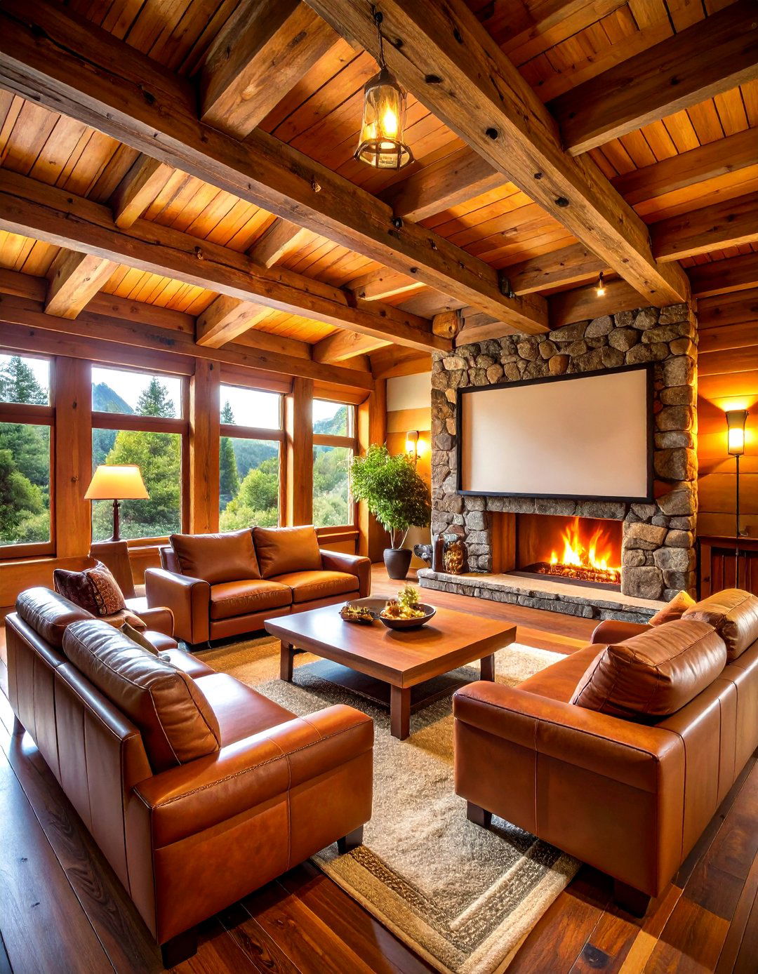 Rustic Cabin Theater Style - 24 Media Room Ideas