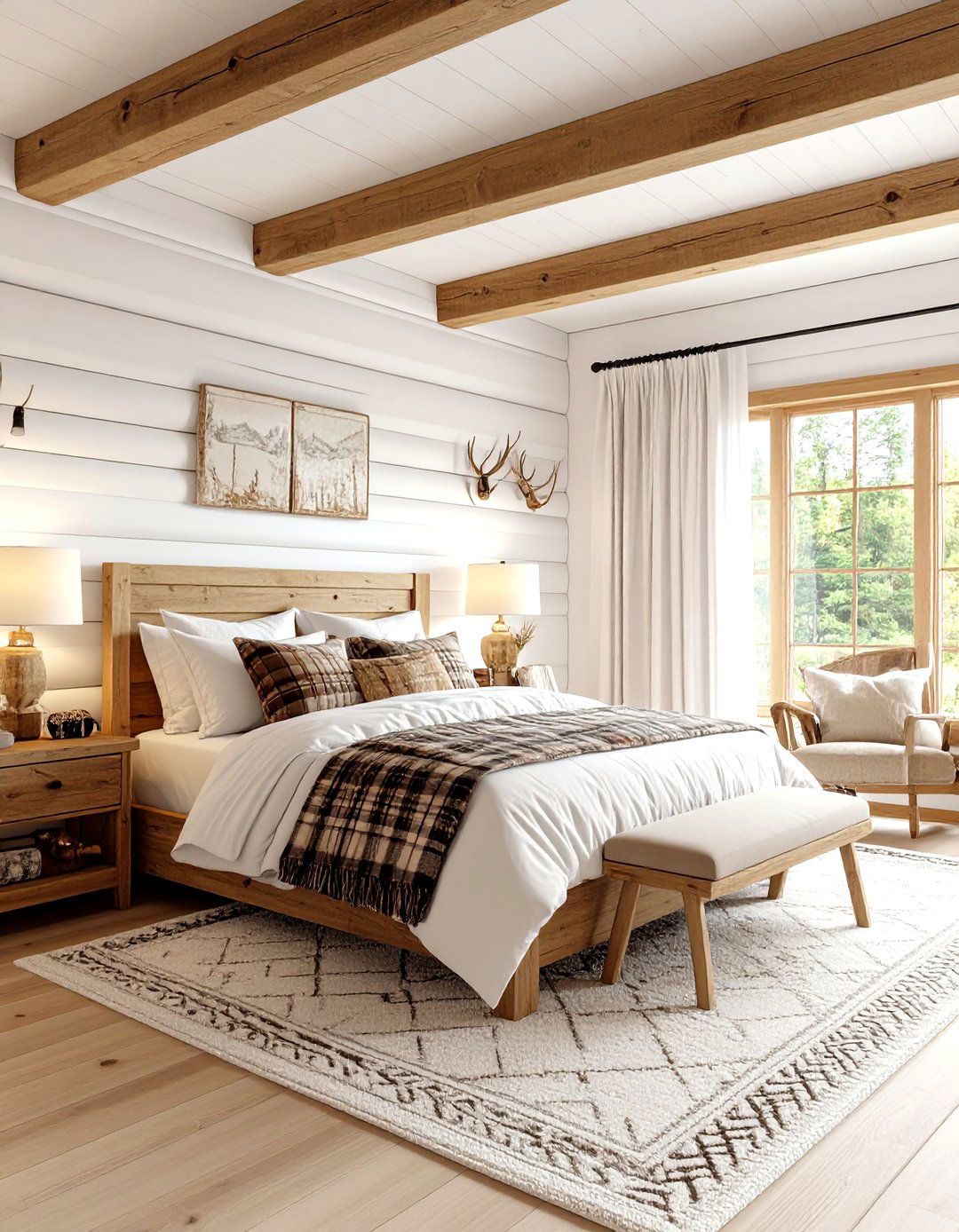 Rustic Cabin White Bedroom - 24 White Bedroom Ideas