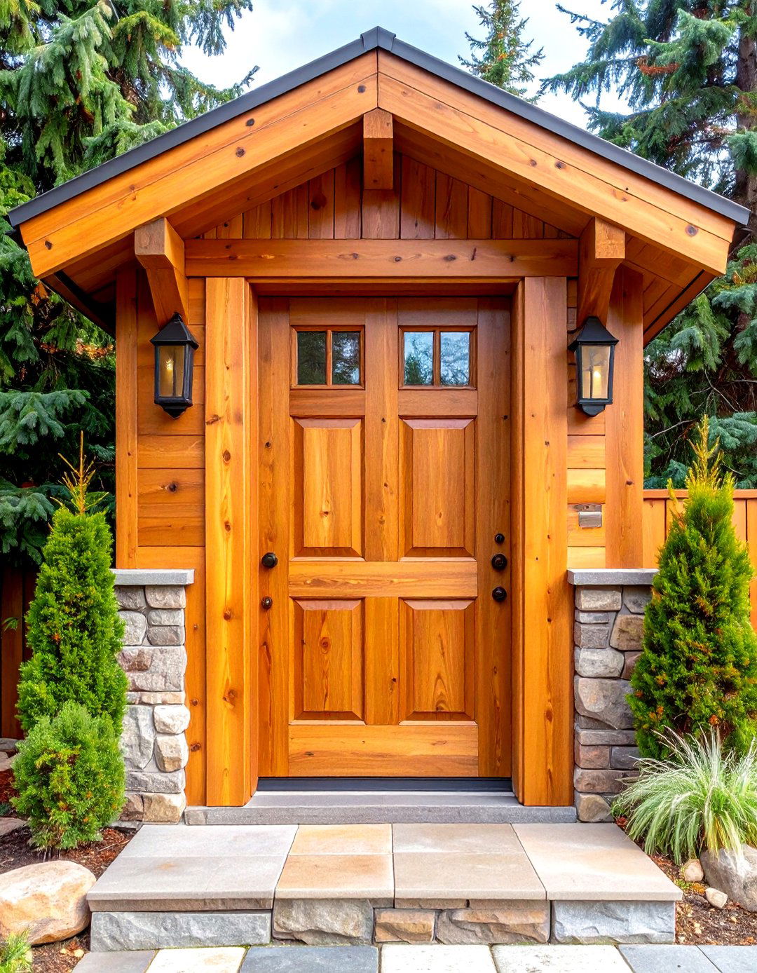 Rustic Cedar Door Trim - 24 Exterior Door Trim Ideas