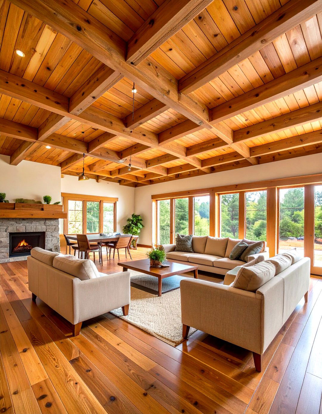 Rustic Cedar Plank Ceiling - 24 Wood Plank Ceiling Ideas