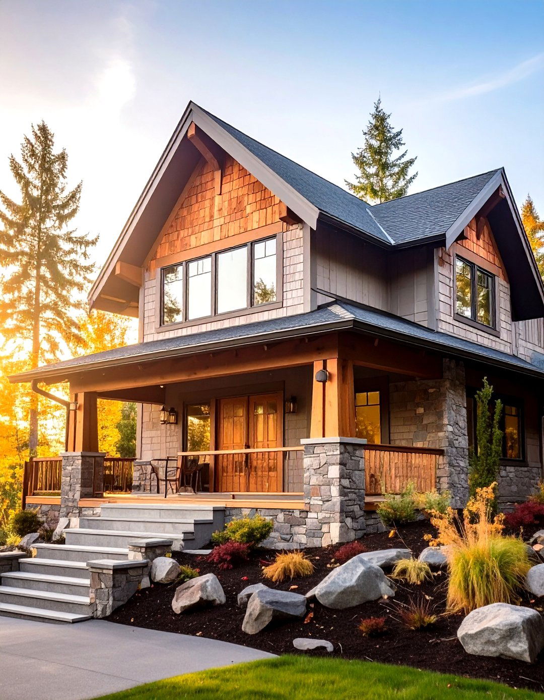 Rustic Cedar Shake Natural Exterior - 24 Exterior House Siding Ideas