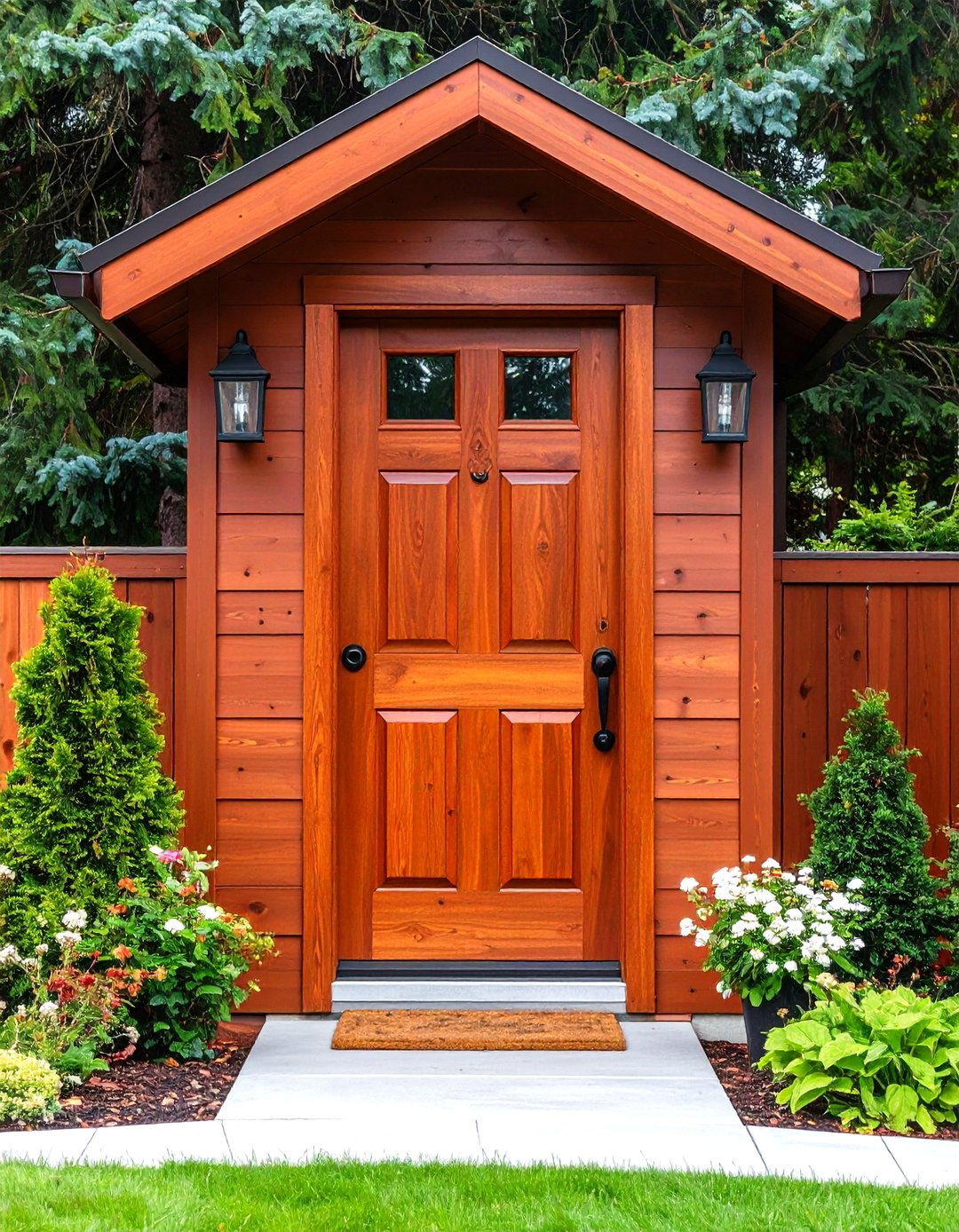 Rustic Cedar Stained Front Door - 24 Stained Front Door Ideas