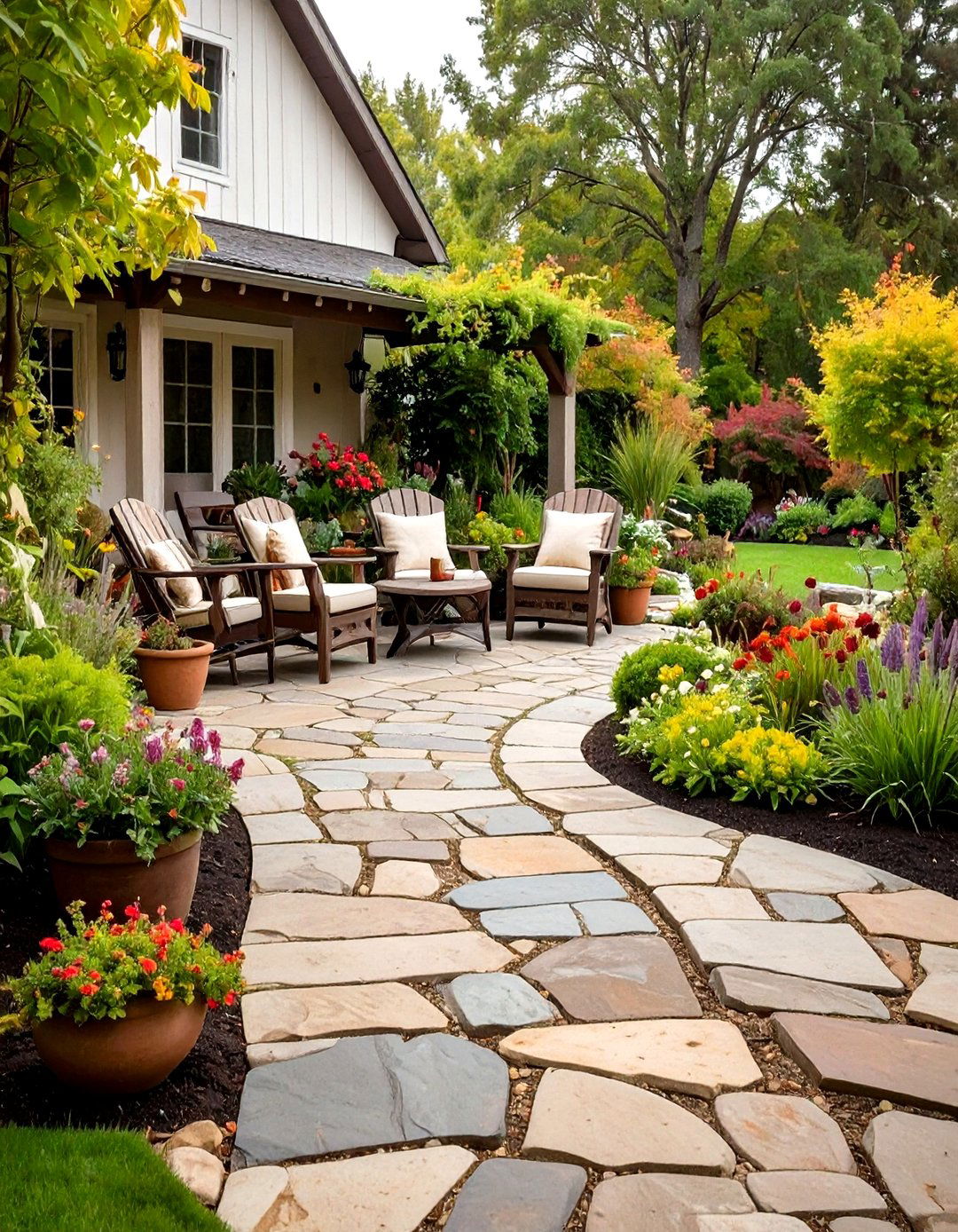 Rustic Country Flagstone Patios - 24 Flagstone Patio Ideas