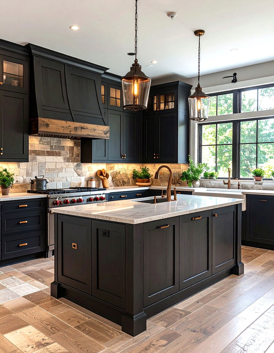 Rustic Country Kitchen Theme - 24 Kitchen With Black Appliances