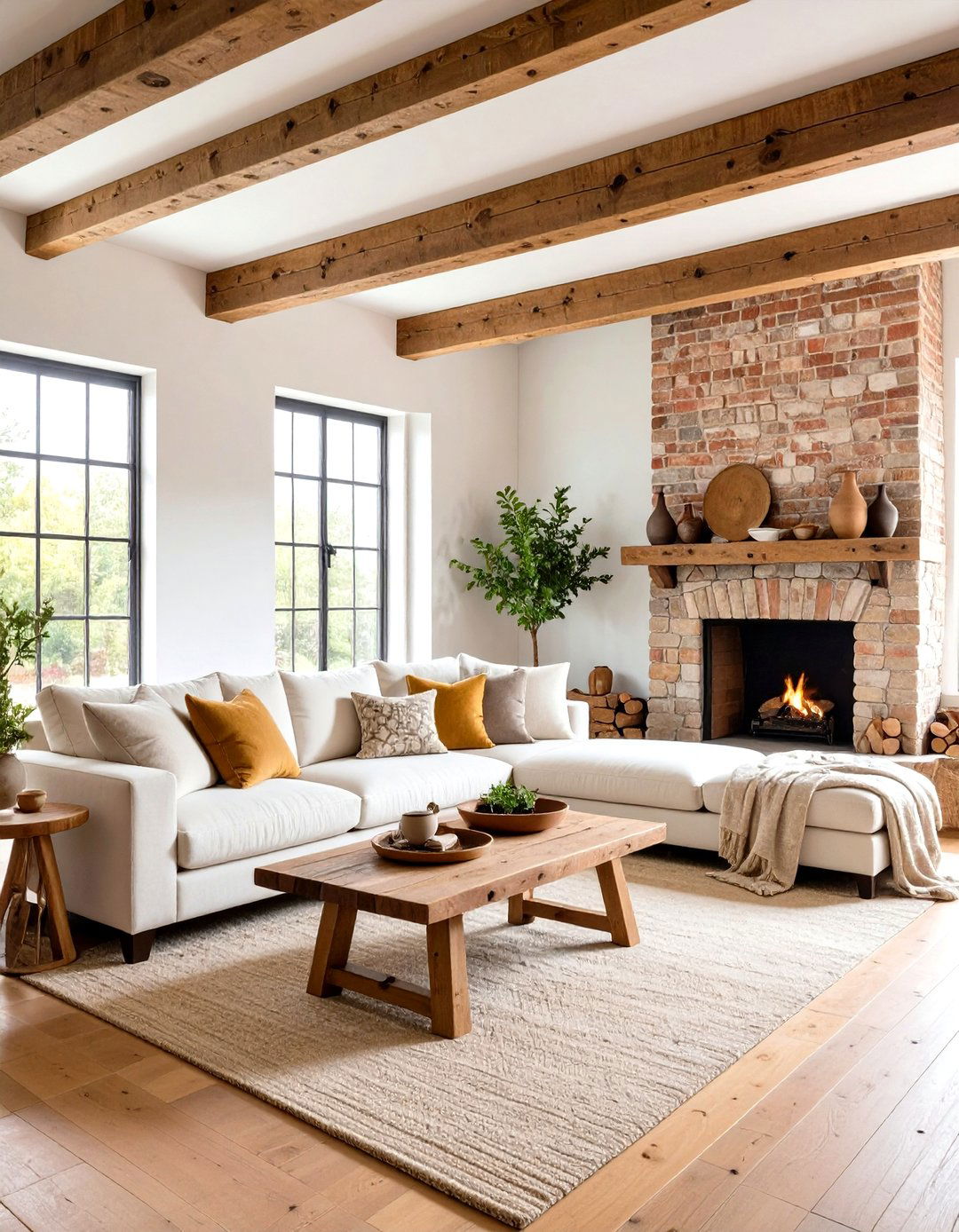Rustic Cream Warmth - 24 Cream Living Room Ideas