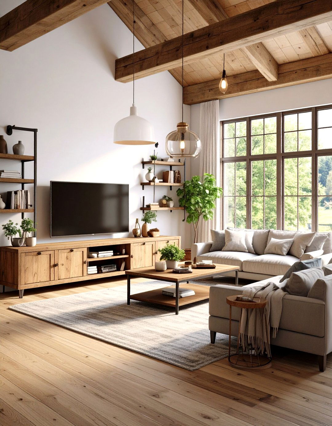 Rustic Entertainment Center Solutions - 24 Rustic Living Room Ideas