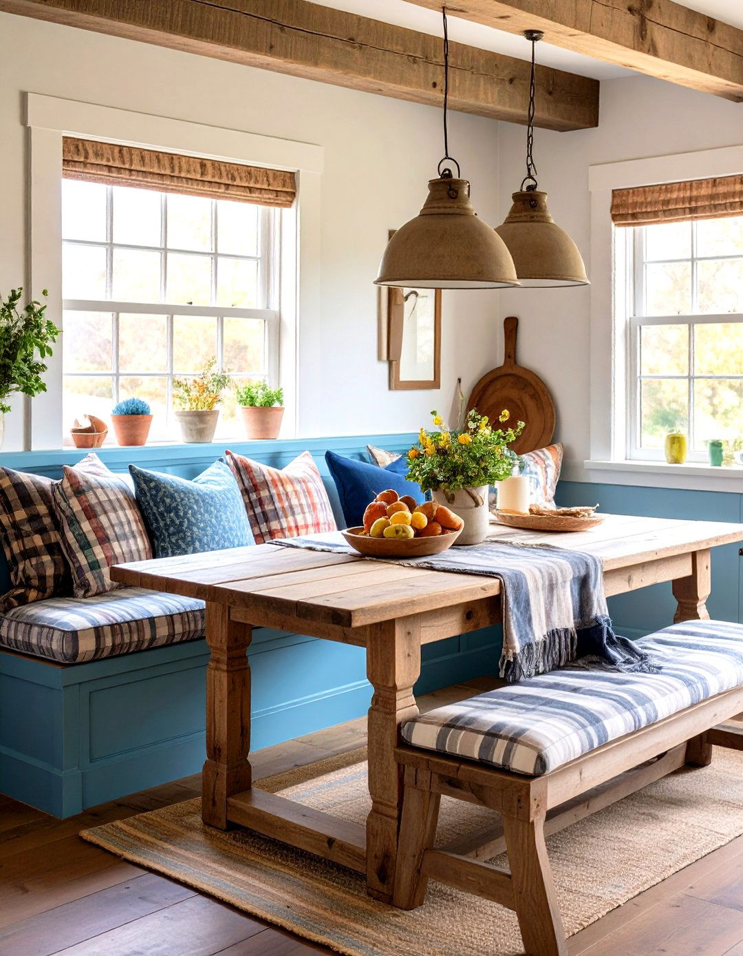 Rustic Farmhouse Banquette - 24 Banquette Seating Ideas