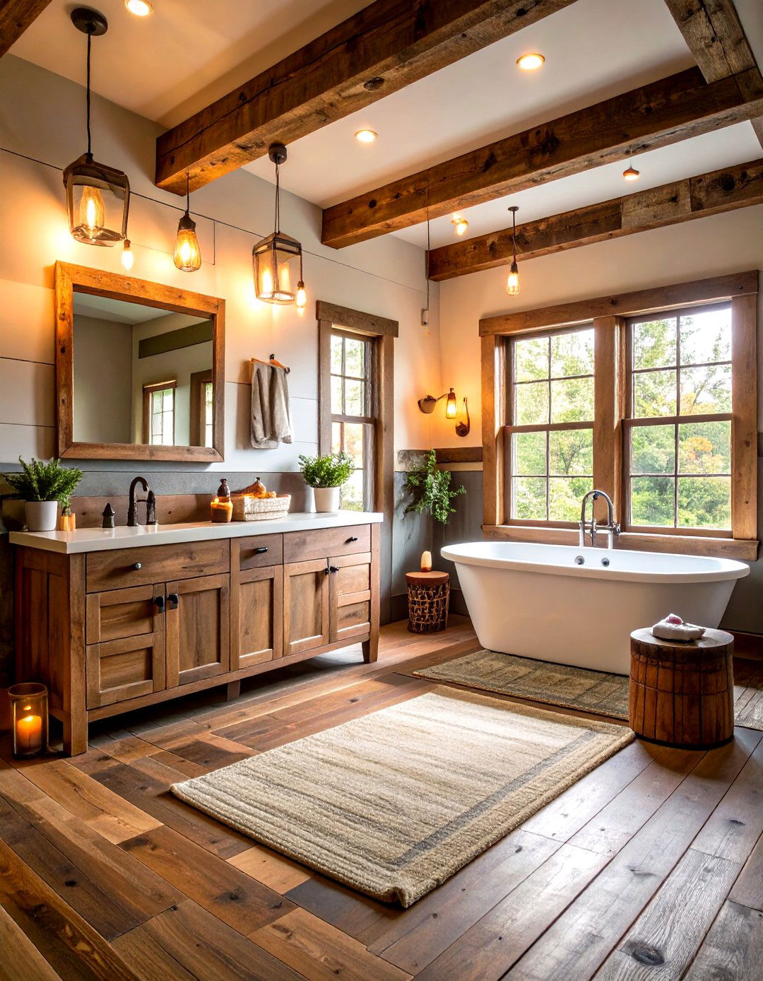 Rustic Farmhouse Boys Bathroom - 24 Boy Bathroom Ideas