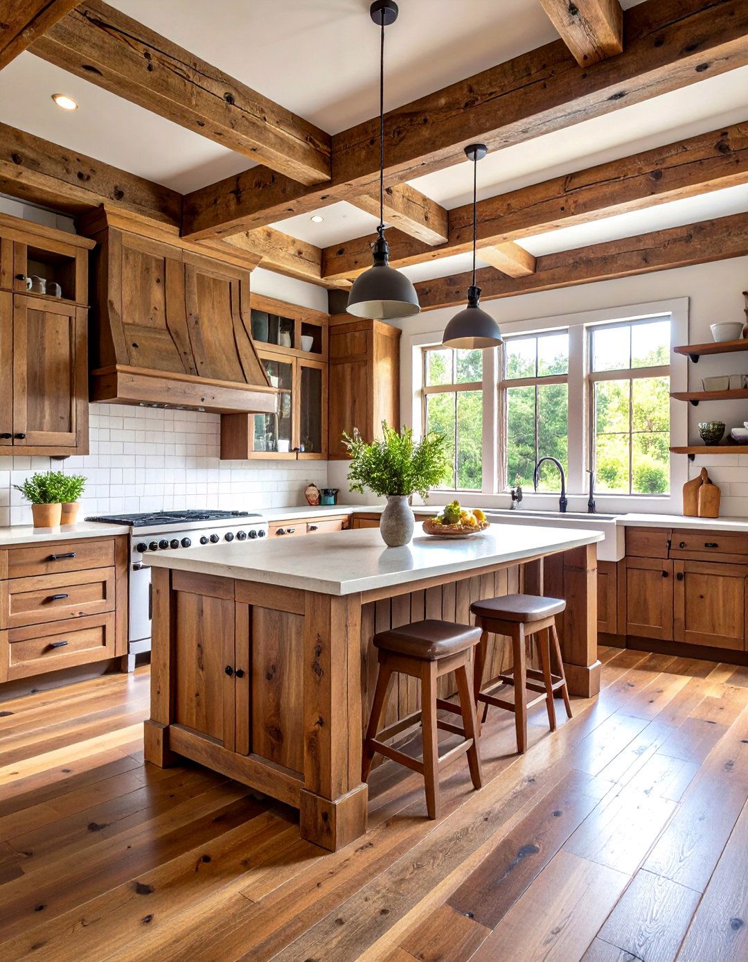 Rustic Farmhouse Brown Kitchen Design - 24 Brown Kitchen Ideas