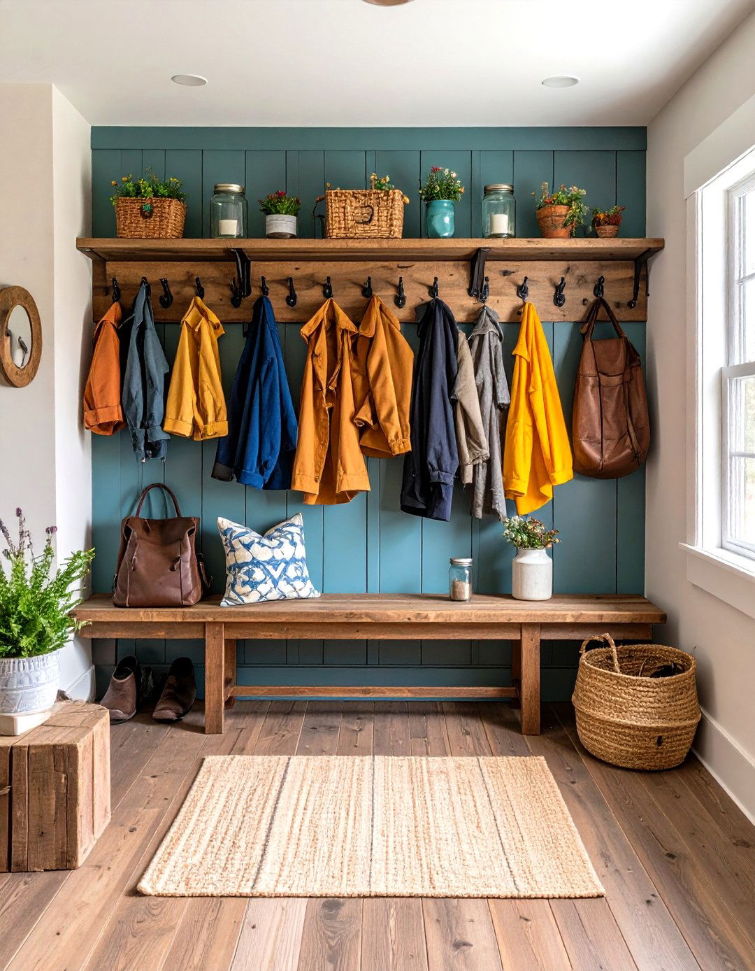 Rustic Farmhouse Coat Closet with Reclaimed Wood Elements - 24 Coat Closet Ideas