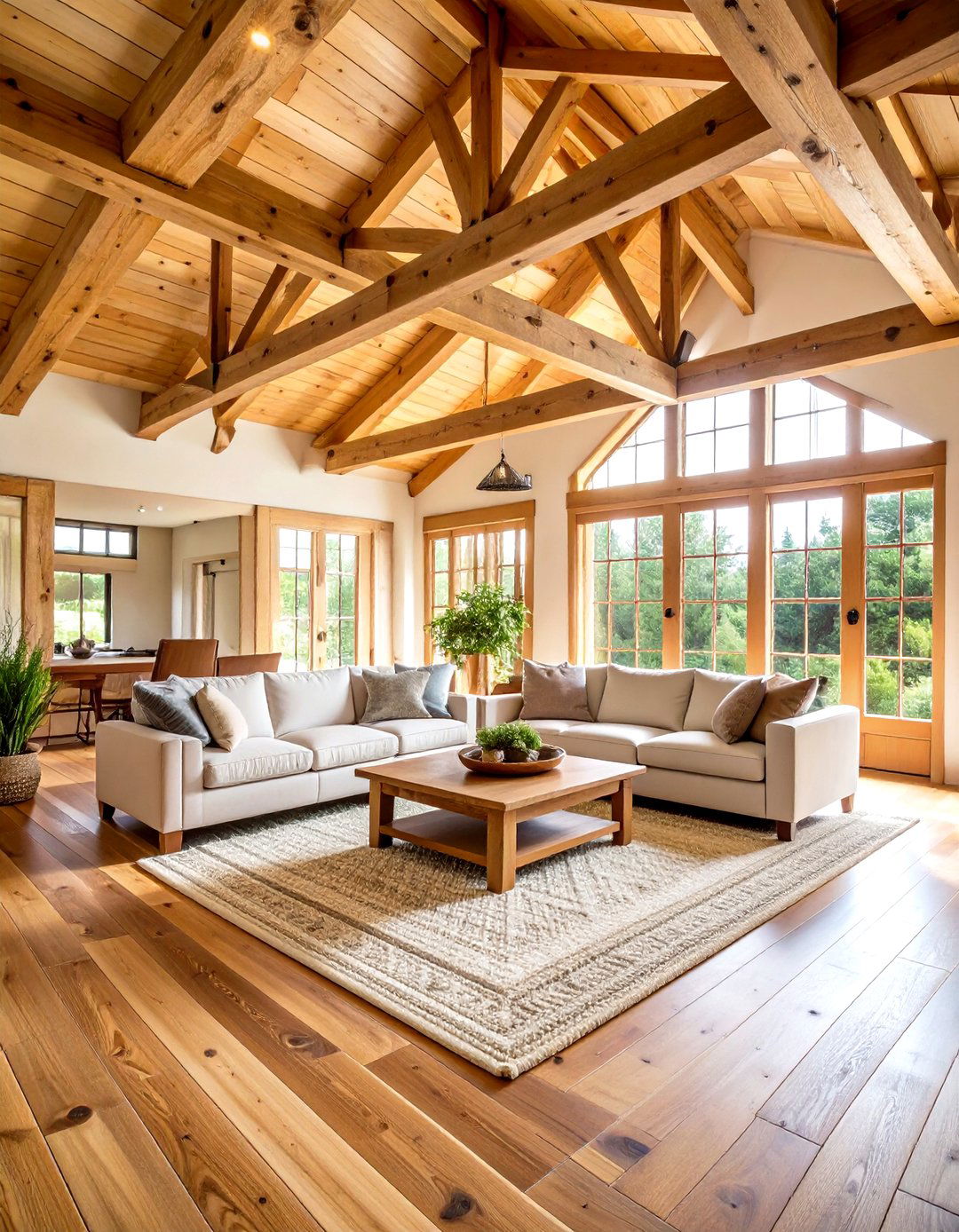 Rustic Farmhouse Exposed Wood Beams - 24 Vaulted Ceiling With Beams