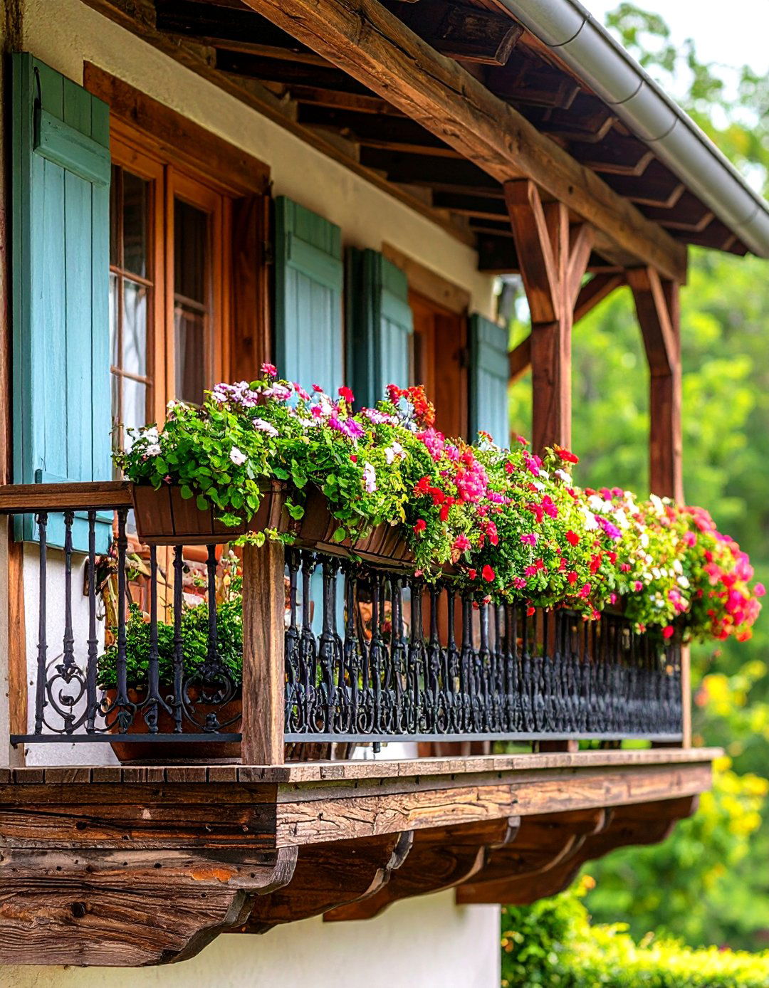 Rustic Farmhouse French Balcony - 24 French Balcony Ideas