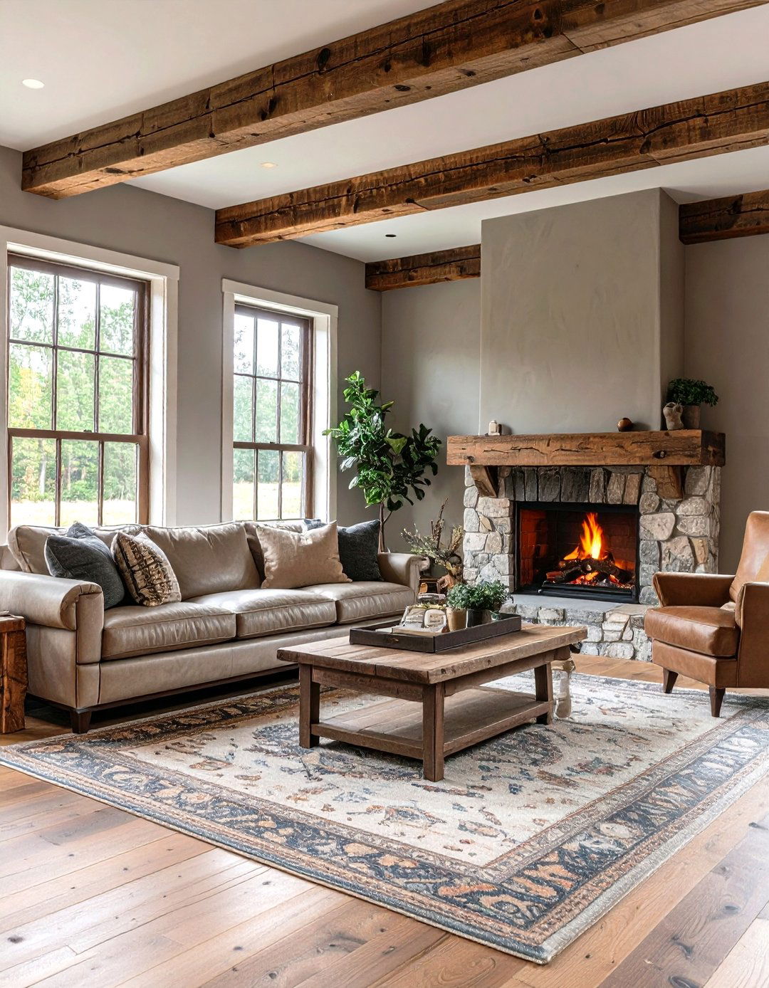Rustic Farmhouse Greige Living Room - 24 Greige Interior Design Ideas