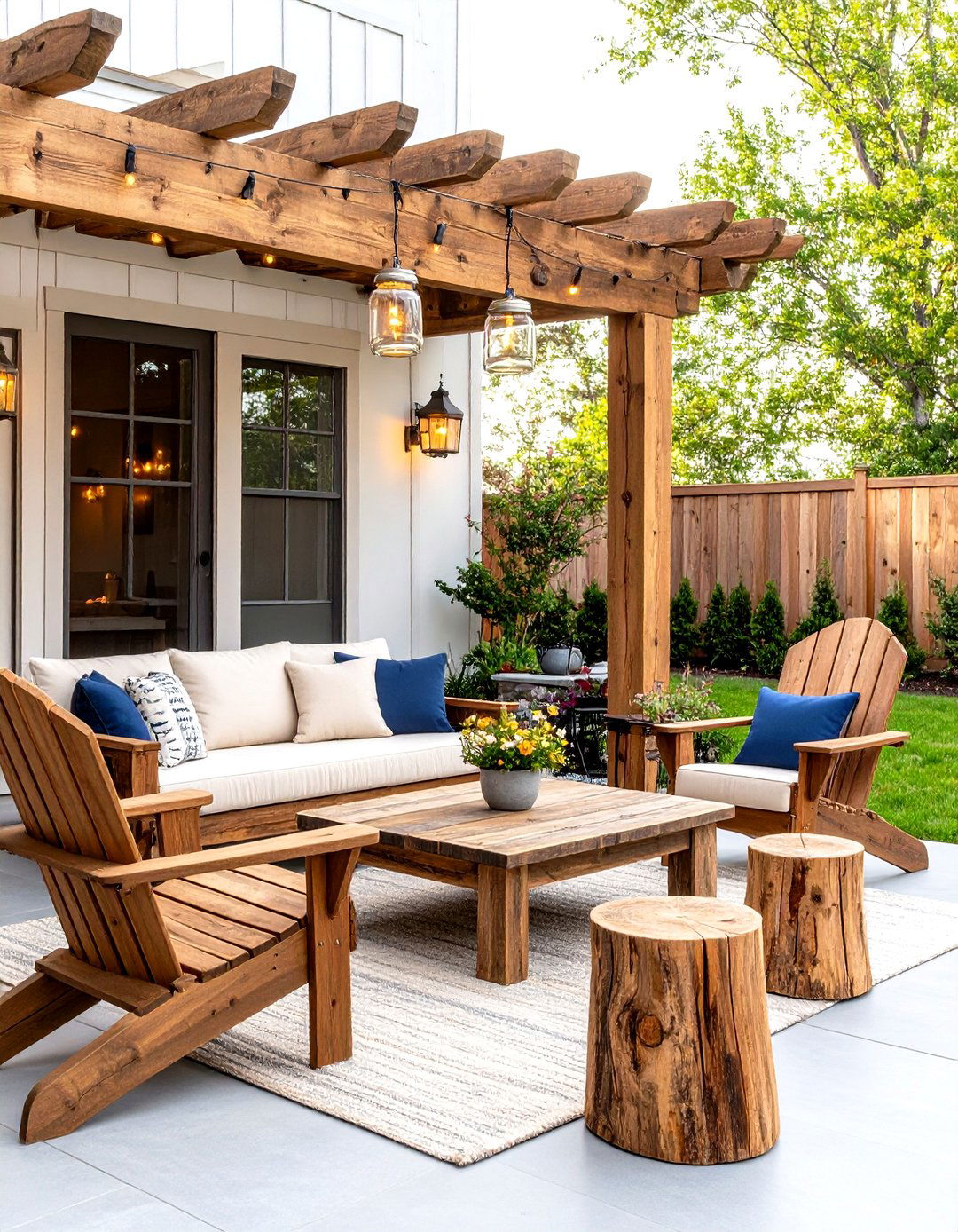 Rustic Farmhouse Outdoor Room with Reclaimed Wood - 24 Outdoor Living Room Ideas