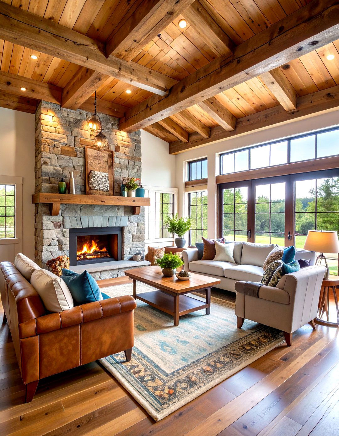 Rustic Farmhouse Parlor Room with Reclaimed Wood - 24 Parlor Room Ideas