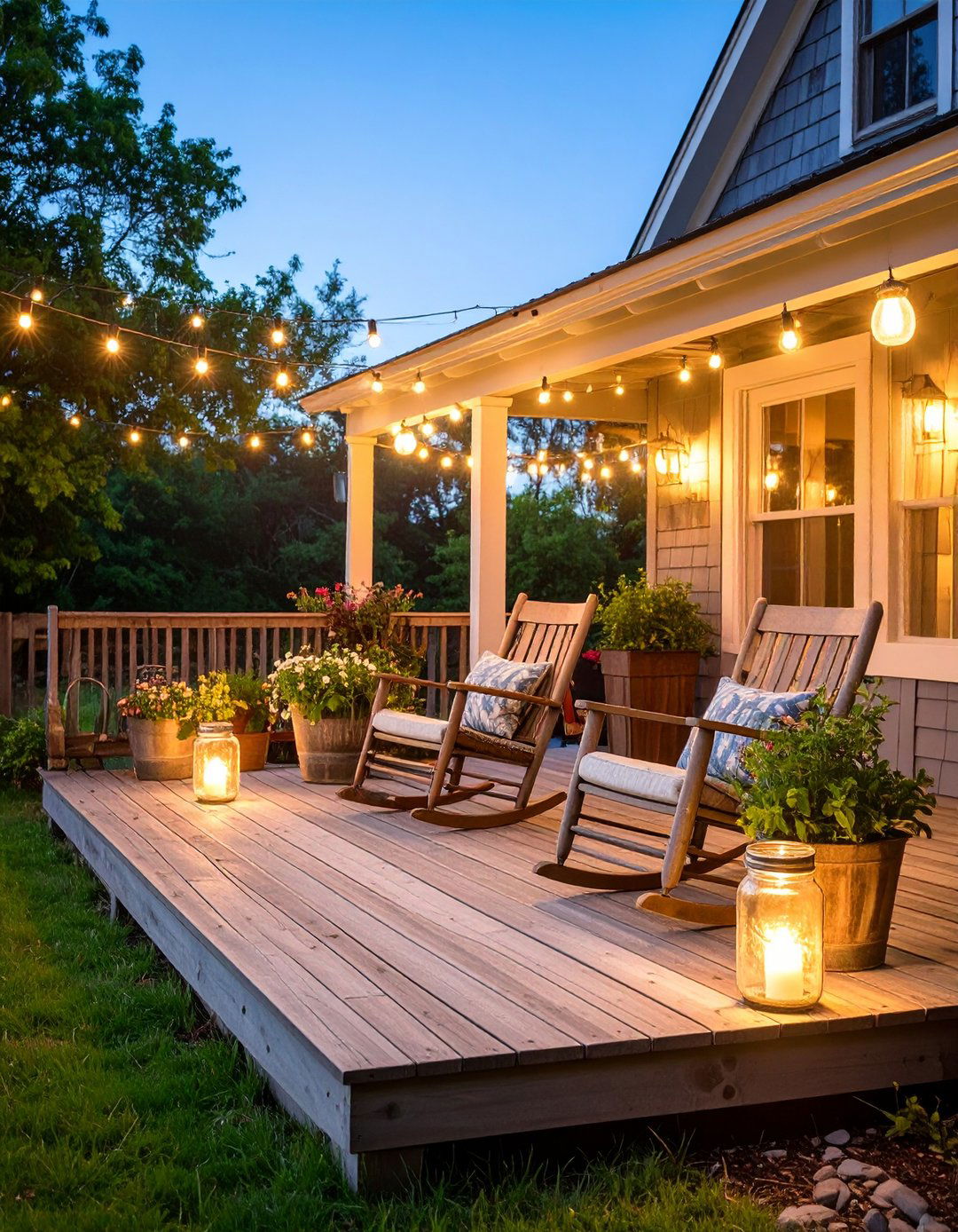 Rustic Farmhouse Platform Deck - 24 Platform Deck Ideas