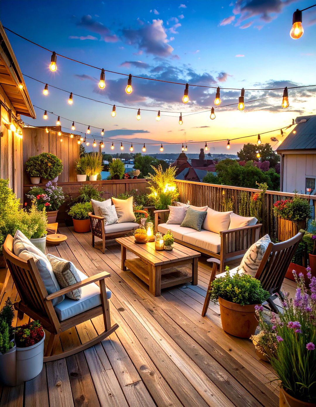 Rustic Farmhouse Rooftop Deck - 24 Rooftop Deck Ideas