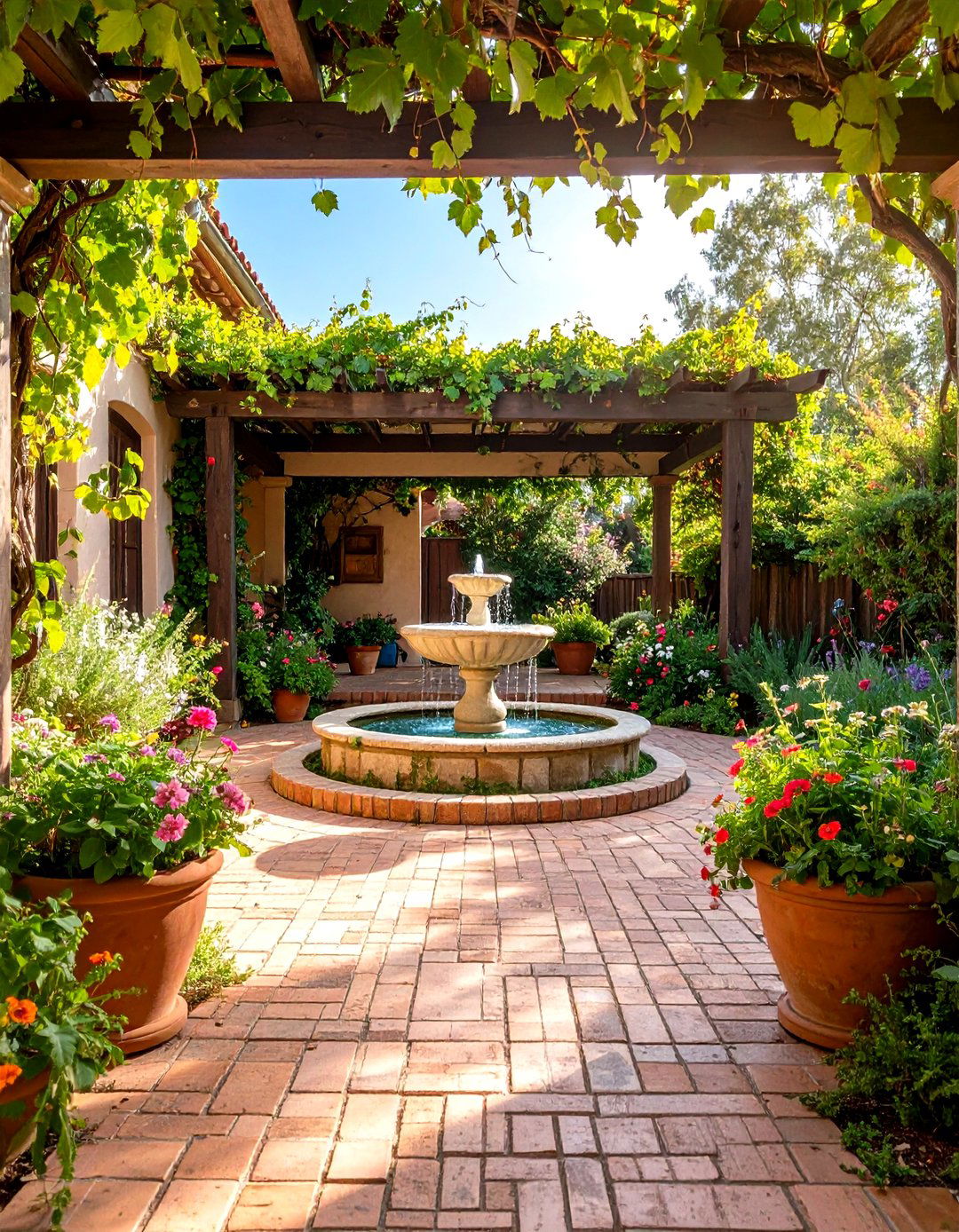 Rustic Farmhouse Spanish Courtyard - 24 Spanish Courtyard Ideas