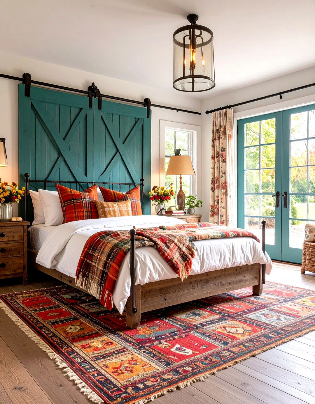 Rustic Farmhouse Teal Orange Bedroom - 24 Teal and Orange Bedroom Ideas