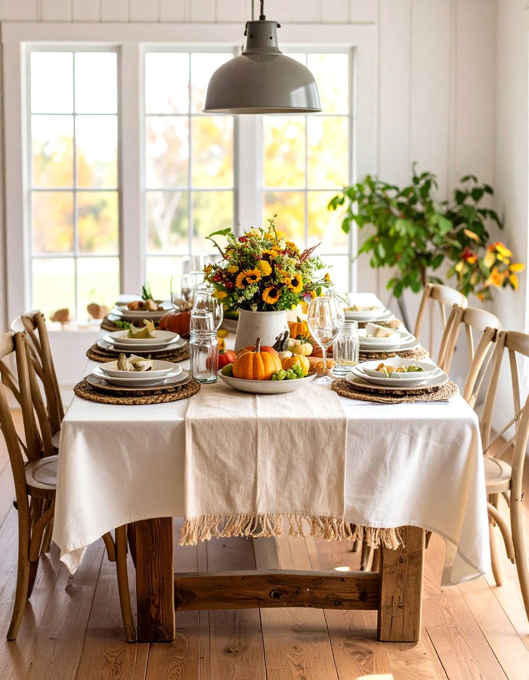 Rustic Farmhouse Thanksgiving Table Setting - 24 Thanksgiving Table Settings