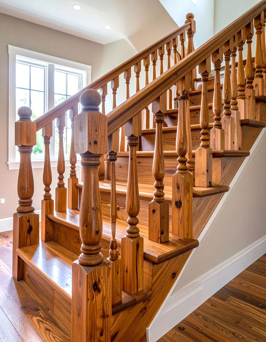 Rustic Farmhouse Wood Railings - 24 Stair Railing Ideas