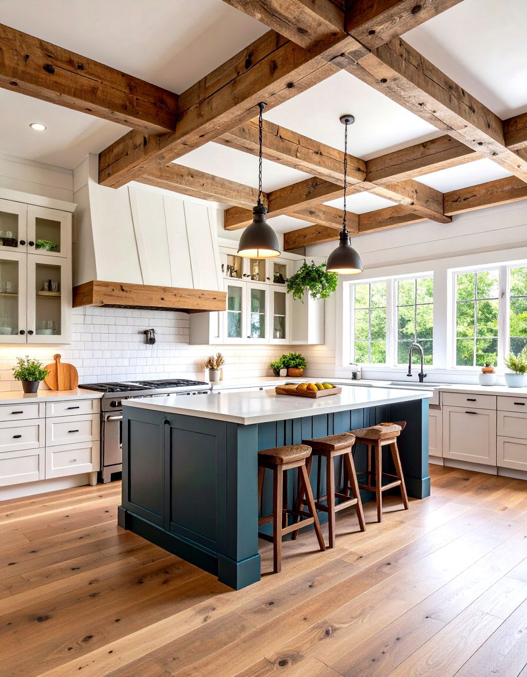 Rustic Farmhouse Wooden Ceiling Beams - 24 Decorative Ceiling Beam Ideas