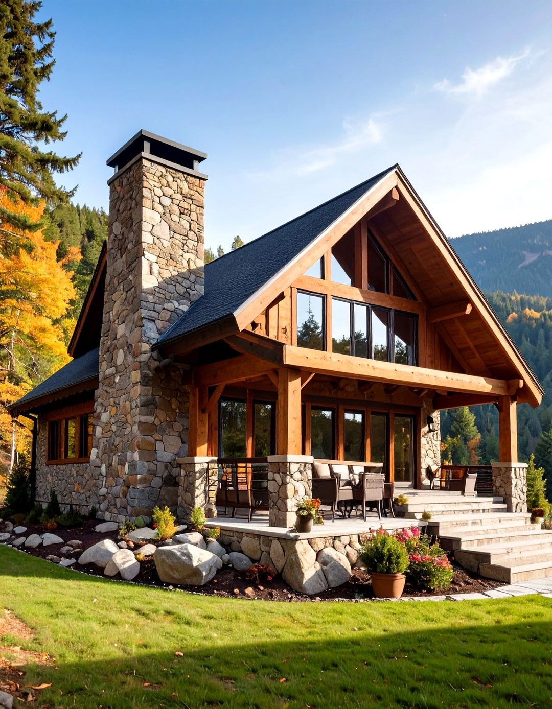 Rustic Fieldstone Mountain Retreat - 24 Stone Exterior Home Ideas