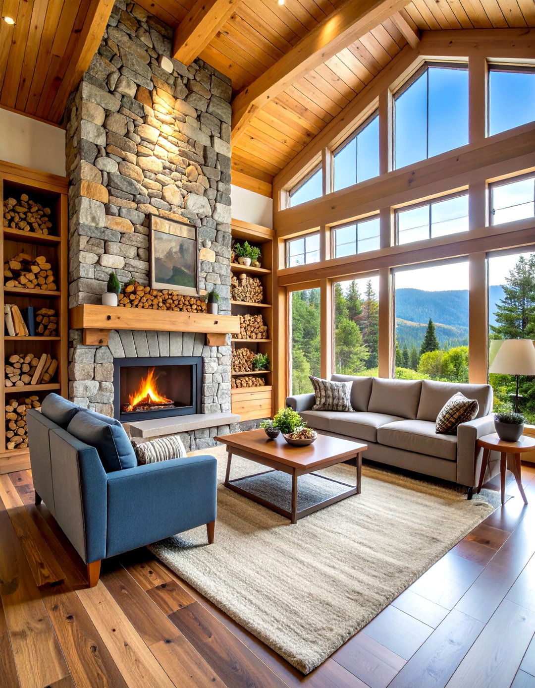 Rustic Firewood Storage Niches - 24 Fireplace Built-in Ideas