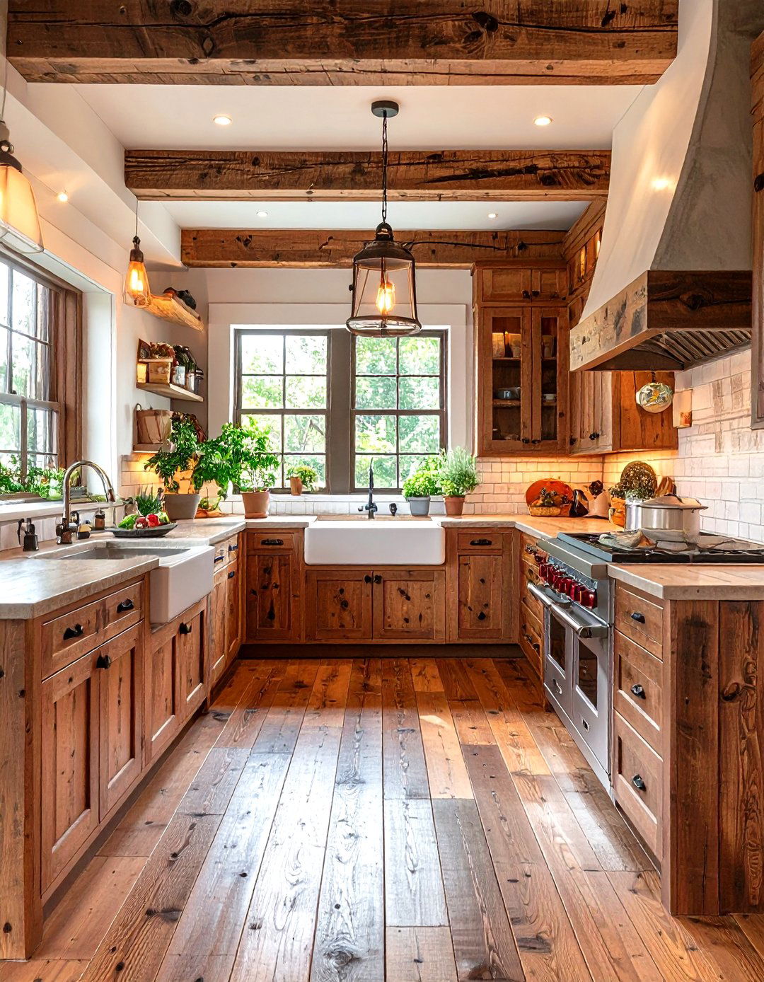 Rustic Galley Style U Shaped Design - 24 U Shaped Kitchen Ideas